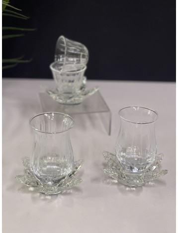 طقم ضيافة كريستال شفاف