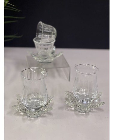 طقم ضيافة كريستال شفاف