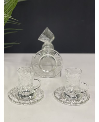 طقم كاسات وفناجيل شفافة 02