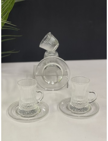 طقم كاسات وفناجيل شفافة 03
