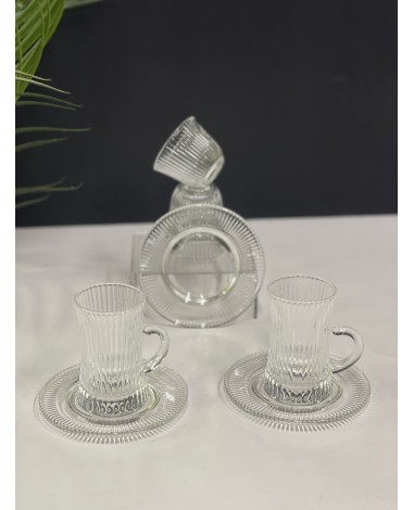 طقم كاسات وفناجيل شفافة 03