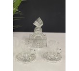 طقم كاسات وفناجيل شفافة