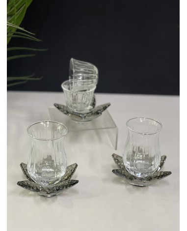 طقم 18 قطعة كريستال اسود