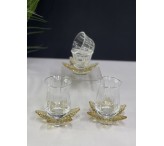 طقم ضيافة كريستال عسلي 