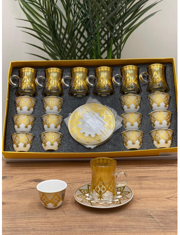 طقم شاي وقهوة ذهبي