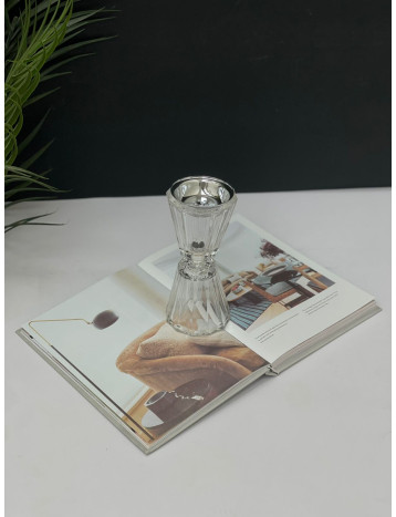 مبخرة زجاج فضي