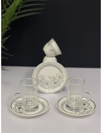 طقم قهوة وشاي فضي 